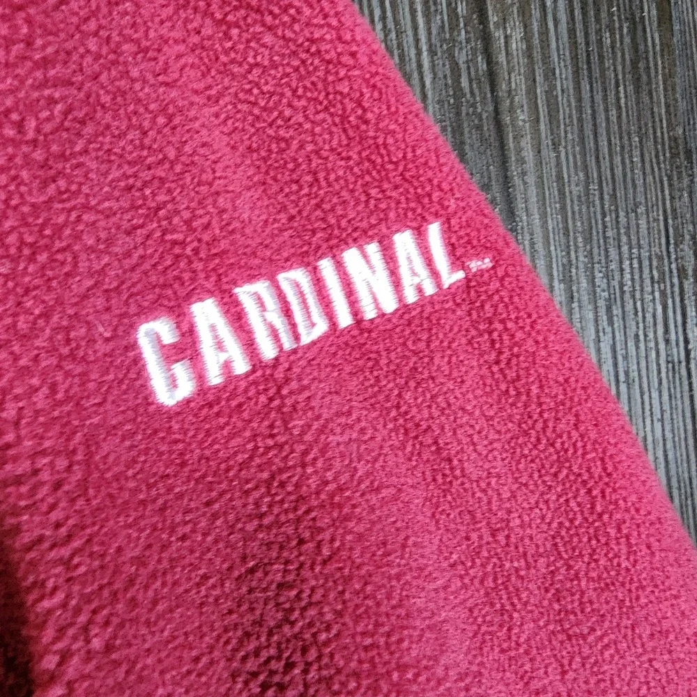 Vintage Stanford Cardinal Pro Edge Pullover Sweater Mens Size XL Red 1/4 Zip